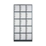 15-Door Gray & White Storage Cabinet
