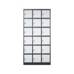18-Door Gray & White Storage Cabinet