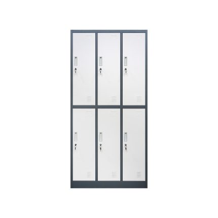 6-Door Gray & White Storage Cabinet