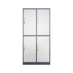 4-Door Gray & White Storage Cabinet